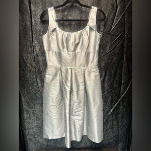 Alfred Sung Silver Metallic Dress With Pockets Size 8